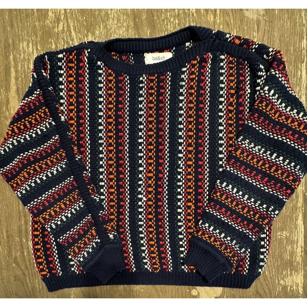 ba&sh Marlet Marine Lady Pullover sweater 2 Knit medium Navy Multicolor - Picture 9 of 15